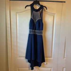 Elegant Navy Sleeveless Dress